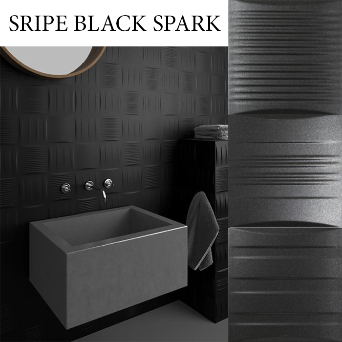 IMPORTILES MAGNA SRIPE BLACK SPARK 20x20